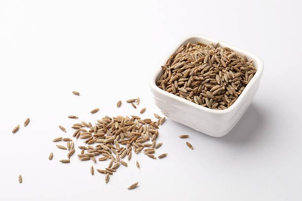 Cumin seeds or Jeera in a small ceramic bowl